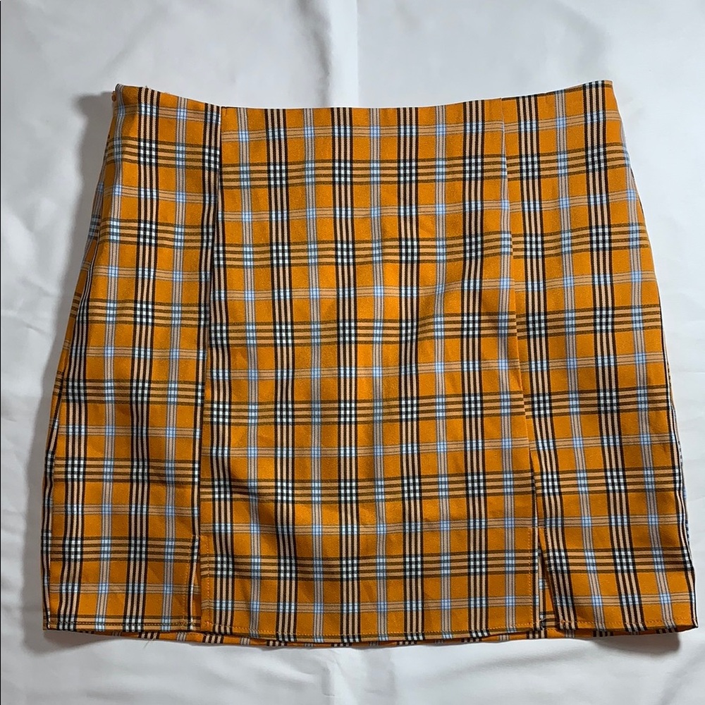 Plaid Orange Skirt